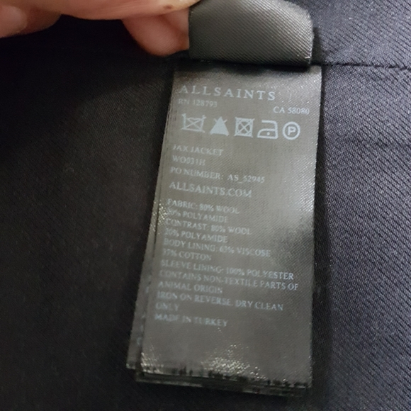 All Saints Jax Wool Blend Draped Coat Burgundy Sz 8 - Picture 14 of 16